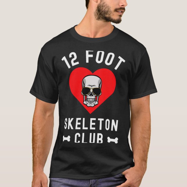 12 Foot Skeleton Club Giant Skelly Gles Valentine' T-Shirt (Front)