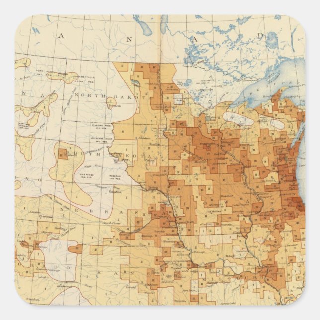 12 Foreign born 1890 Square Sticker (Front)