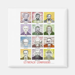 12 French Composers Magnet