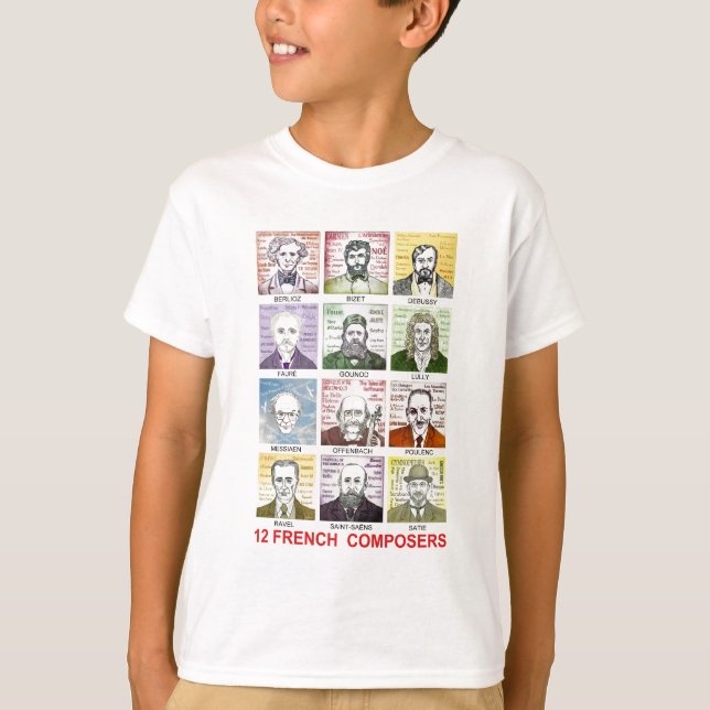 12 French Composers T-Shirt (Front)