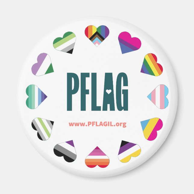 12 Hearts Circle PFLAG magnet (Front)