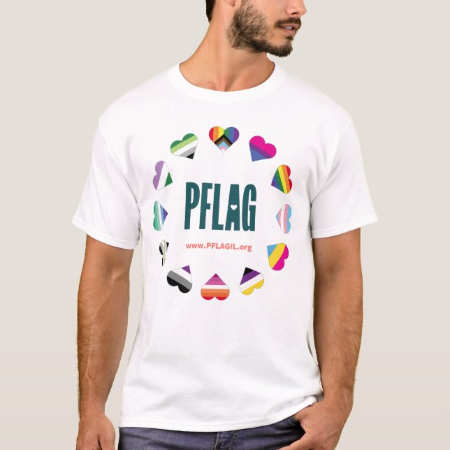 12 Hearts Circle PFLAG T-Shirt for white bckgrnd (Front)