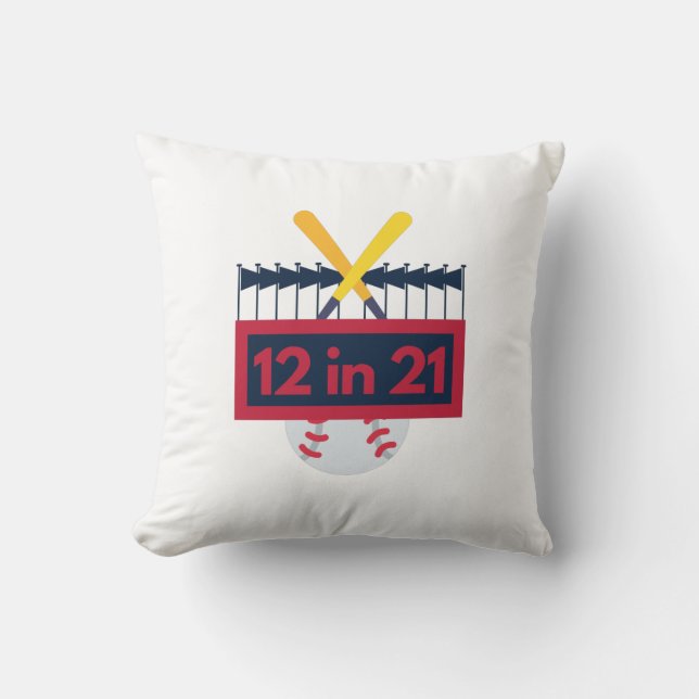 12 in 21 Baseball Cushion (Front)