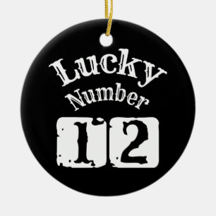 12 - Lucky Number 12 Luck Ceramic Ornament