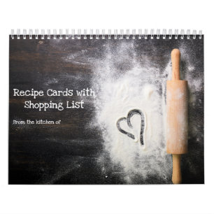 12 Month 2026 Calendar of Recipe Cards & Shopping
