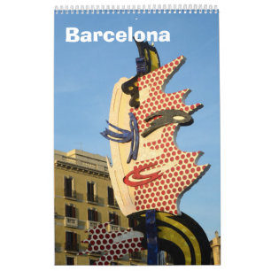12 month Barcelona, Spain Wall Calendar