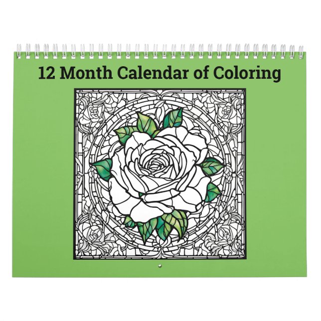 12 Month Calendar of Colouring Roses Butterflies  (Cover)