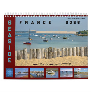 12 month calendar of seaside of France