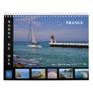 12 month calendar of seaside of France