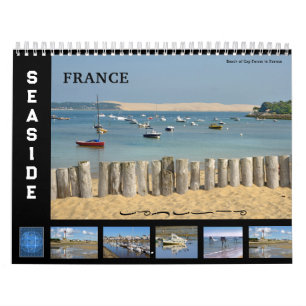 12 month calendar of seaside of France