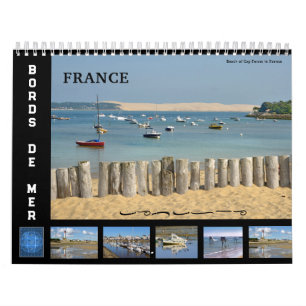 12 month calendar of seaside of France