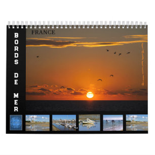 12 month calendar of seaside of France