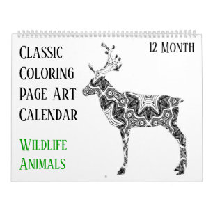 12 Month Deer Bear Wildlife Animals - Adults Colou Calendar