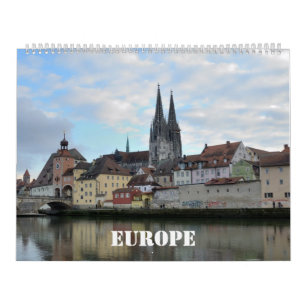 12 month Europe Wall Calendar