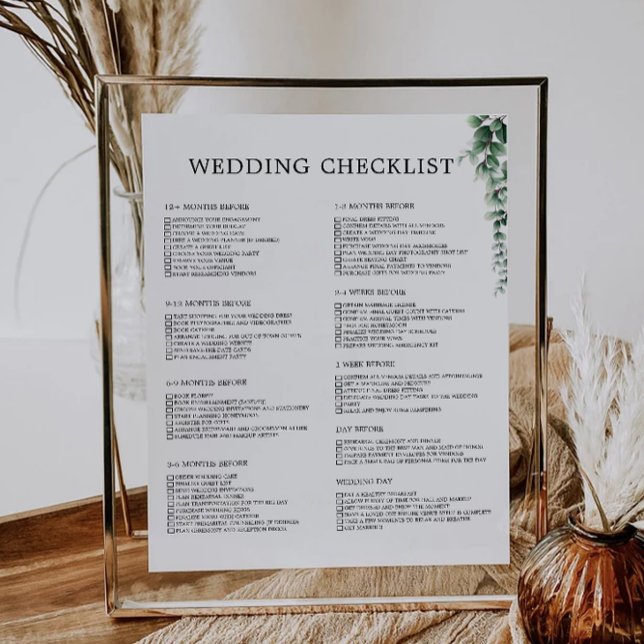 12 Month Greenery  Wedding Checklist (12 Month Greenery Wedding Checklist)