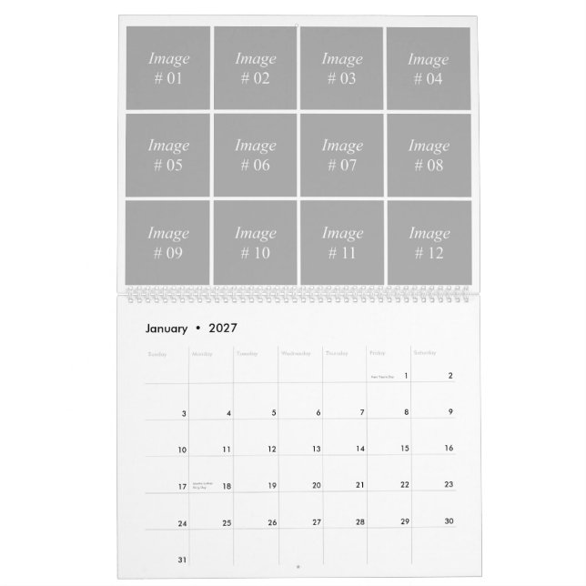 12 month instagram collection template calendar (Jan 2027)
