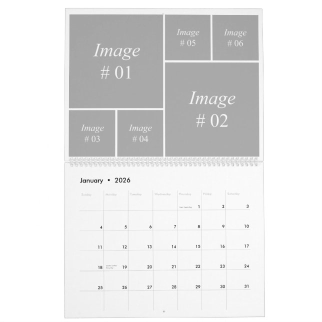 12 month instagram collection template calendar (Jan 2026)