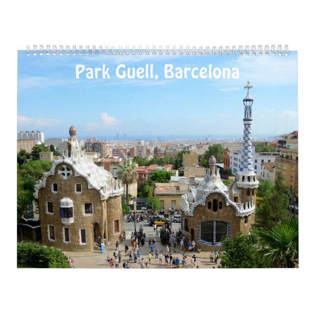 12 month Park Guell, Barcelona Photo Calendar (Cover)
