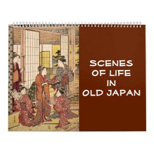 12 month Scenes of Old Japan (Japanese art) Calendar