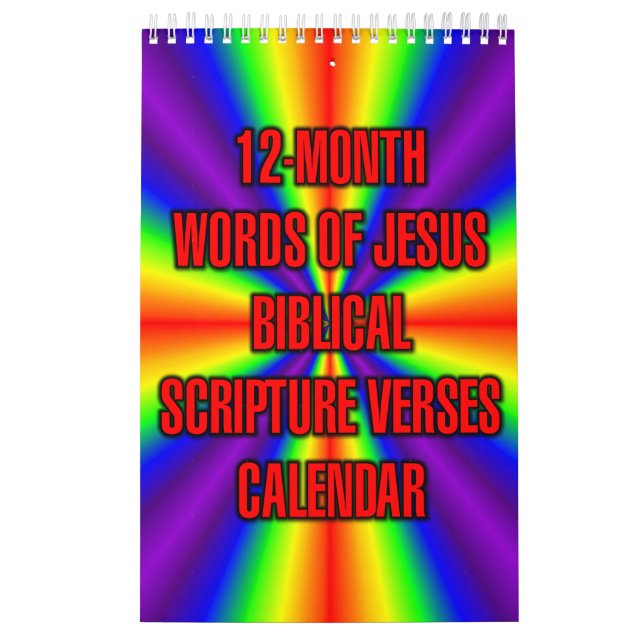 12-Month Words of Jesus Biblical Scripture Verses Calendar (Cover)