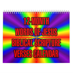 12-Month Words of Jesus Biblical Scripture Verses Calendar