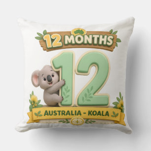 12 Months Baby Milestone First Birthday Cushion