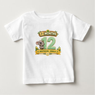 12 Months Baby Milestone First Birthday T-Shirt