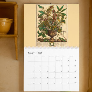 12 Months Of Flowers Baroque Rococo Botanical Art Calendar