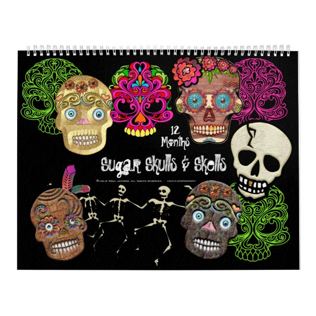 12 Months of Mexican Sugar Skulls and Skels Calendar (Cover)