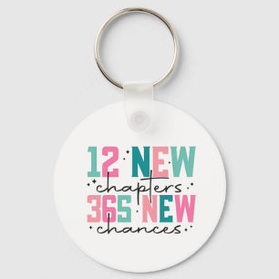 12 New Chapters, 365 New Chances 100 Days Key Ring