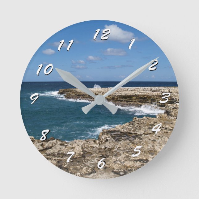 12 Number Choices to Choose-Antigua Coastlin-Clock Round Clock (Front)