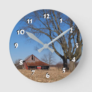 12 Number Choices to Choose --Barn Clock