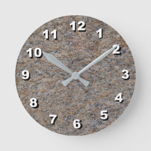 12 Number Choices to Choose-Brown Marble Clock