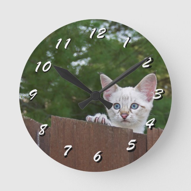 12 Number Choices to Choose --Cat Clock (Front)