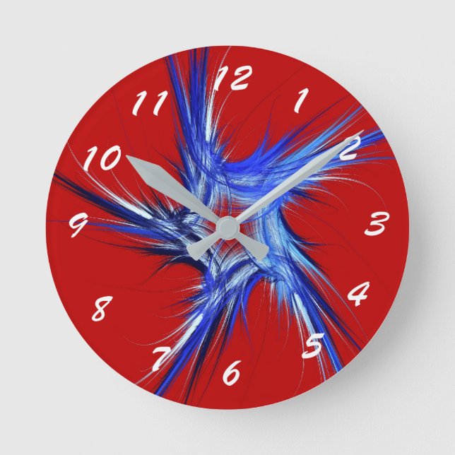 12 Number Choices to Choose From Blue Star Clock (Front)