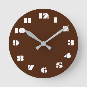 12 Number Choices to Choose From Brown Clock