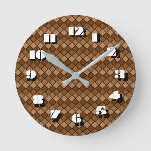 12 Number Choices to Choose From Brown Clock