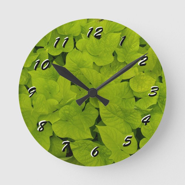 12 Number Choices to Choose From Chartreuse Clock (Front)