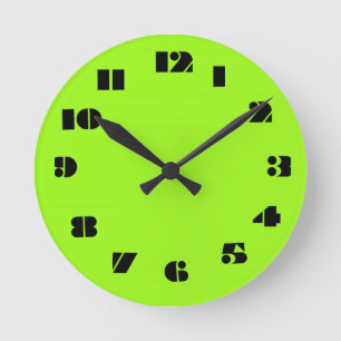 12 Number Choices to Choose From Chartreuse Clock