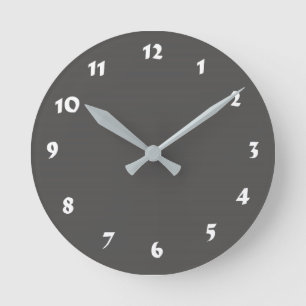 12 Number Choices to Choose From Dark Gray Clock