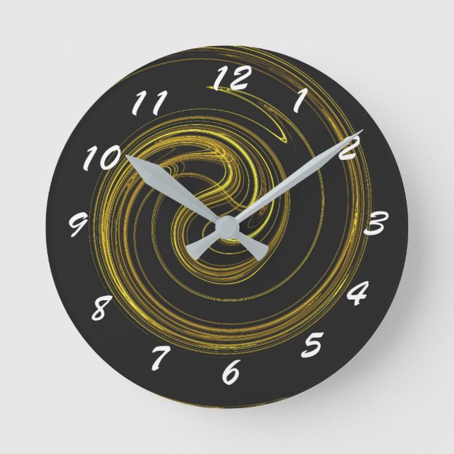 12 Number Choices to Choose From Gold n Blk Clock (Front)