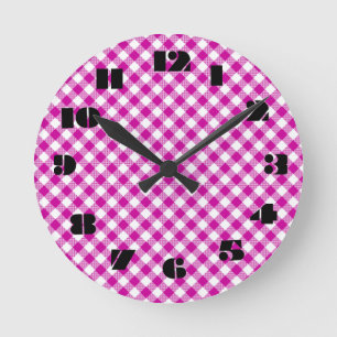 12 Number Choices to Choose From Hot Pink Clock