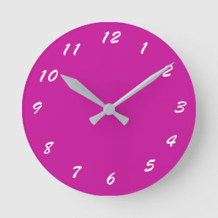 12 Number Choices to Choose From Hot Pink Clock