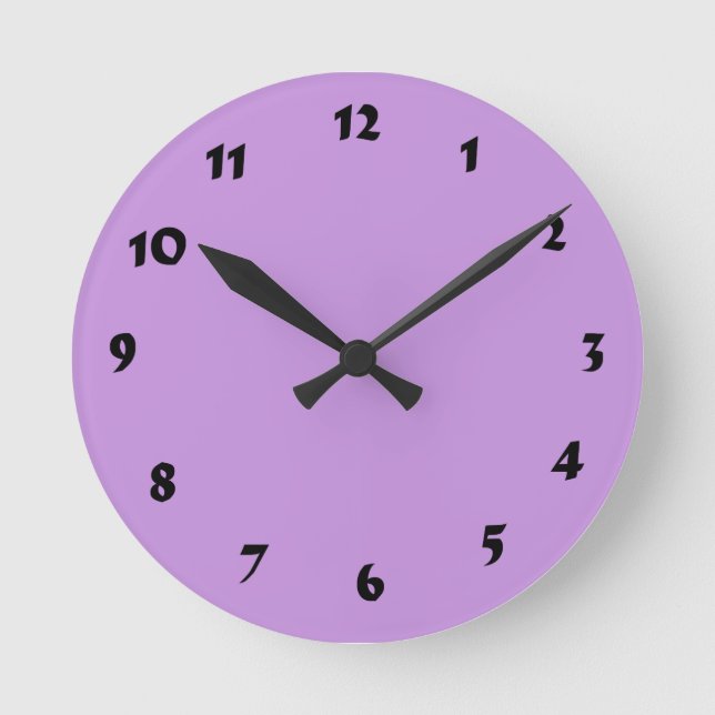 12 Number Choices to Choose From Lavender Clock (Front)