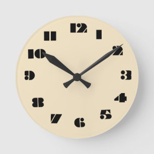 12 Number Choices to Choose From Light Ecru Clock