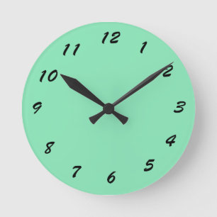 12 Number Choices to Choose From Mint Green Clock