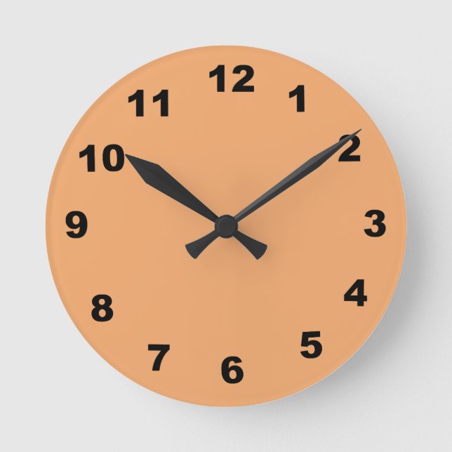 12 Number Choices to Choose From Orange Clock (Front)