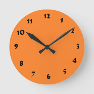 12 Number Choices to Choose From Orange Clock