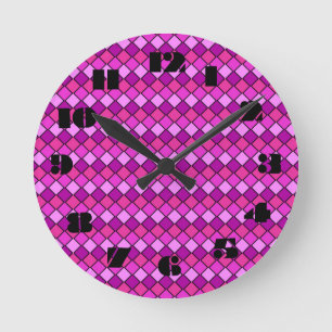 12 Number Choices to Choose From Pink Clock