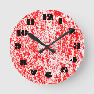 12 Number Choices to Choose From Red Marble Clock